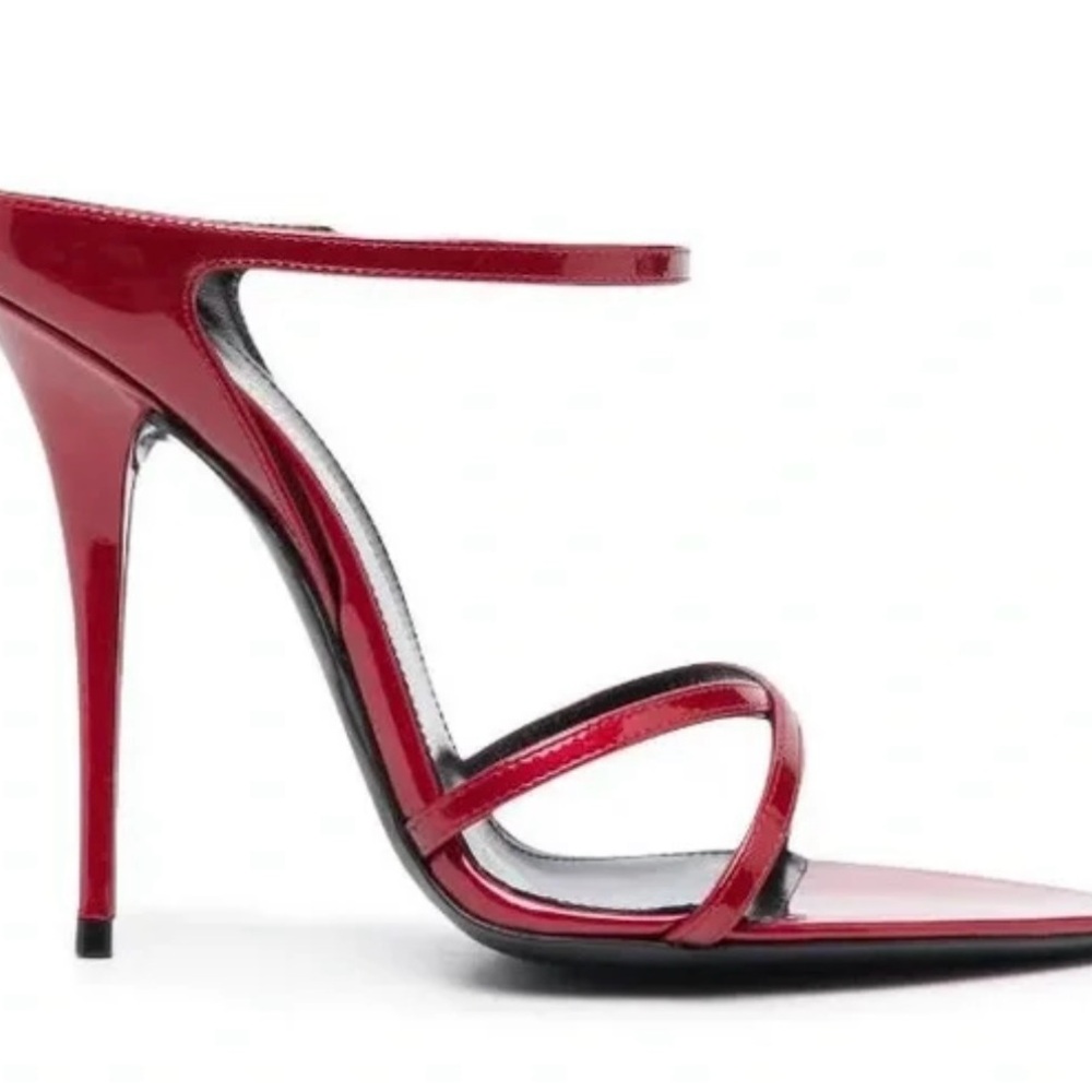 Saint Laurent Red Gippy Sandal Heel - Picture 2 of 7